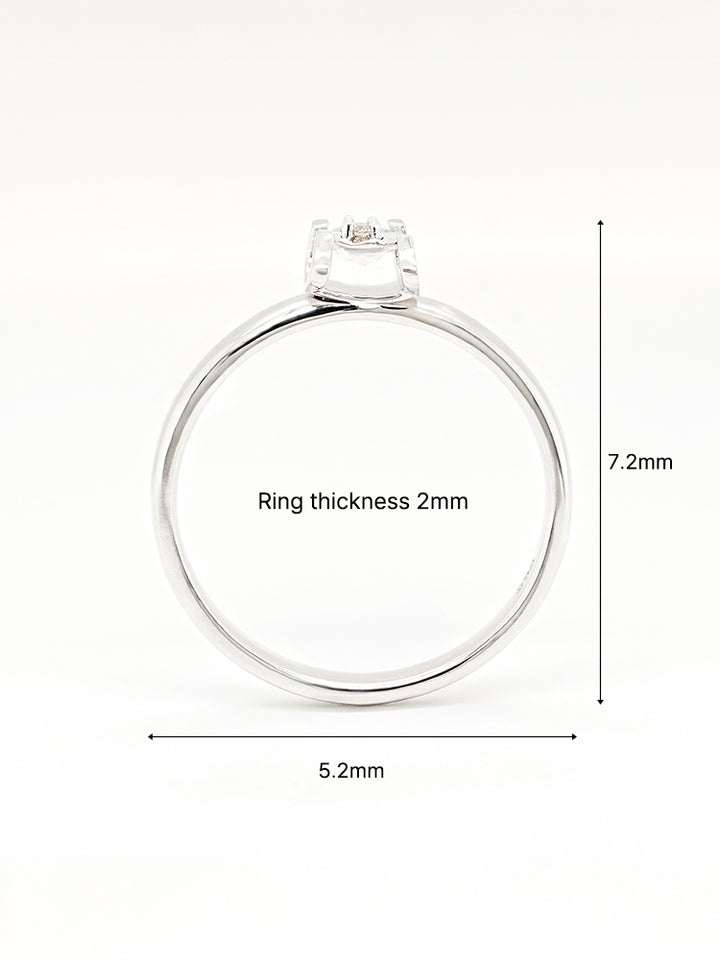 14K 18K Solid Gold Platinum Frame Diamond Ring