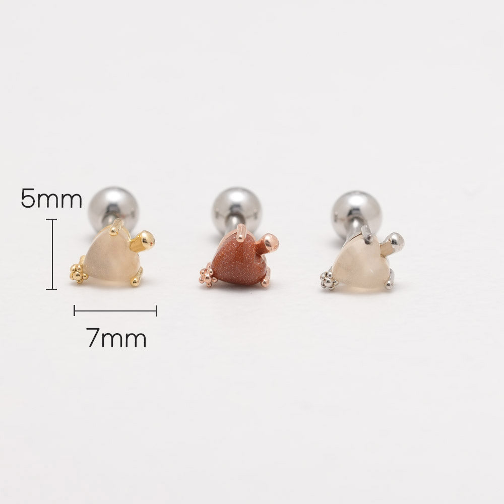 Aurora Heart Cartilage Ear Piercing 18G16G