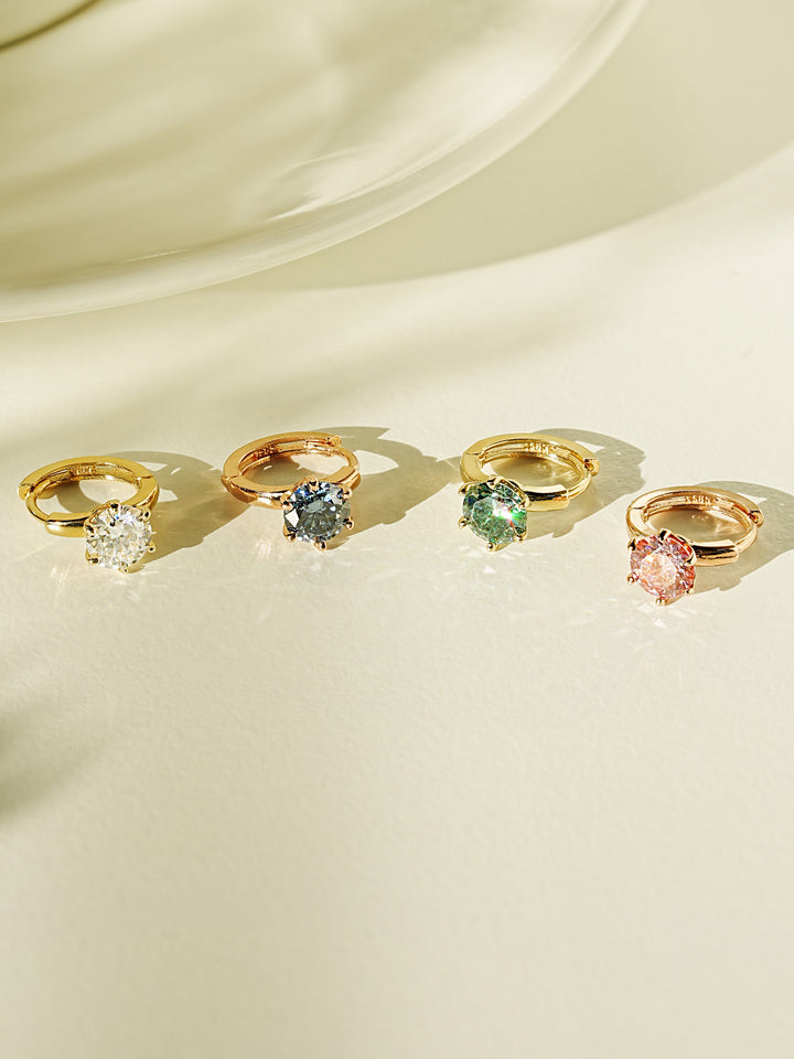 14K 18K Gold Moissanite Dia Color Cartilage Hoop Earring S,M,L