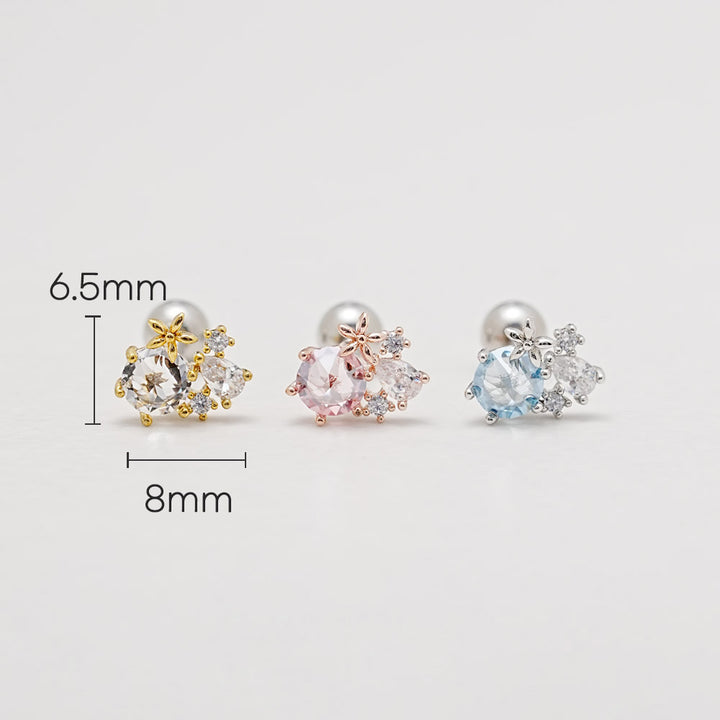 Lighting Cubic Cartilage Ear Piercing 18G16G