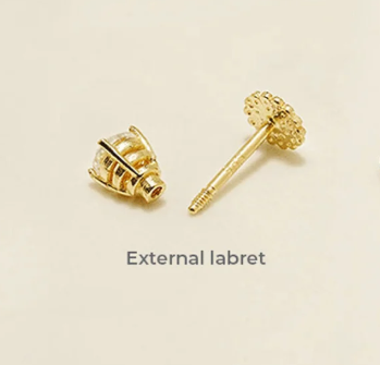 14K Gold Lovely Flower Labret Piercing 18G16G