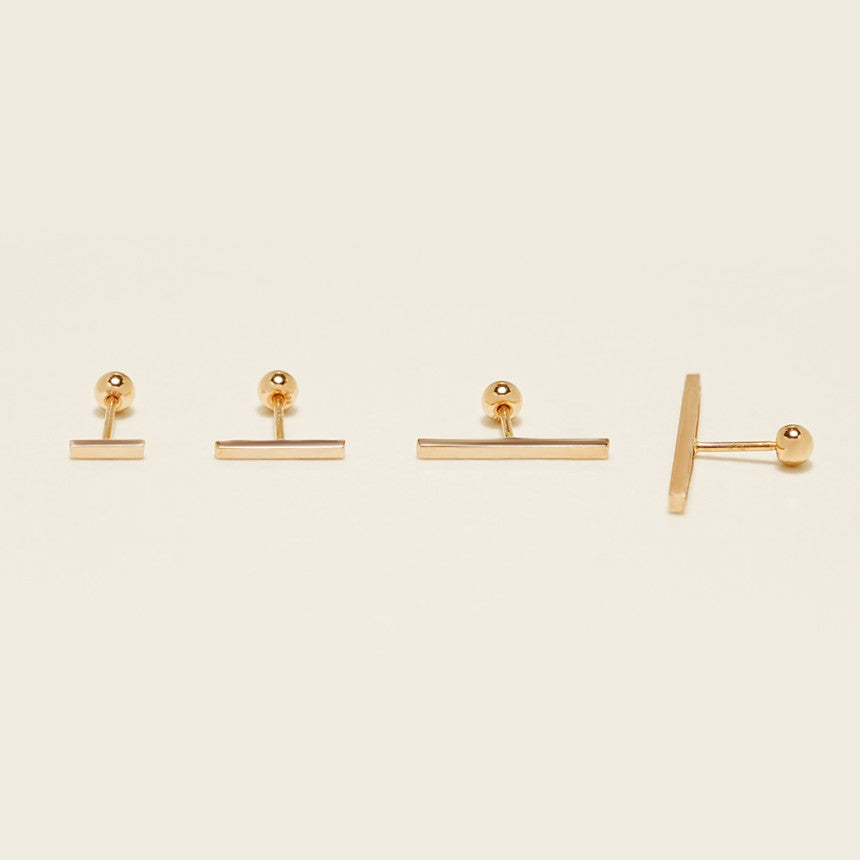 14K Gold Simple Stick Cartilage Earring S, M, L, XL 20G