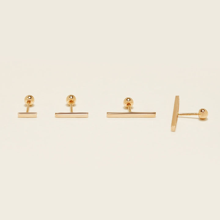 14K Gold Simple Stick Cartilage Earring S, M, L, XL 20G
