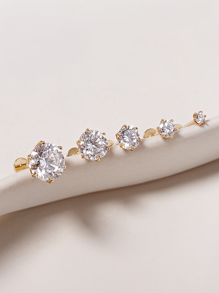 14K Solid Gold Lab Diamond Shine Classic Internally Threaded Labret Piercing 20G