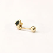 14K Gold Enamel Heart Drop Cartilage Earring 20G18G16G