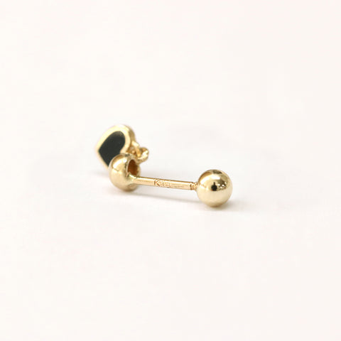 14K Gold Enamel Heart Drop Cartilage Earring 20G18G16G