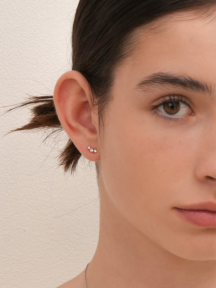 14K Solid Gold Lab Diamond Twinkle Crown Internally Threaded Labret Piercing 20G