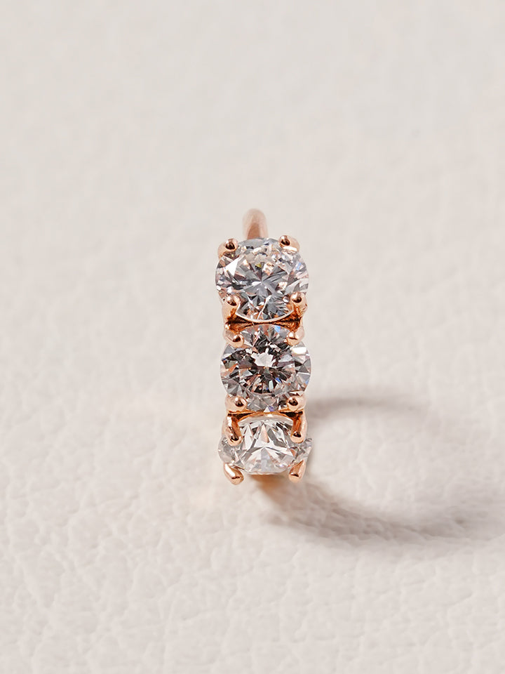 14K 18K Solid Gold Lab Diamond Mini Daily Cartilage Hoop Earring