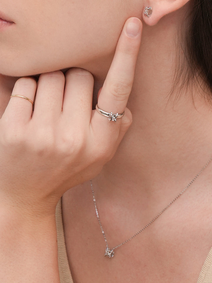 14K 18K Solid Gold Platinum Frame Diamond Necklace