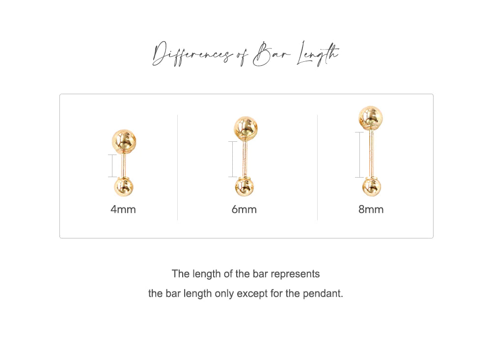 14K Gold Ball Cartilage Earring MinimalBijoux