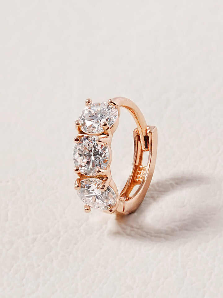 14K 18K Solid Gold Lab Diamond Mini Daily Cartilage Hoop Earring