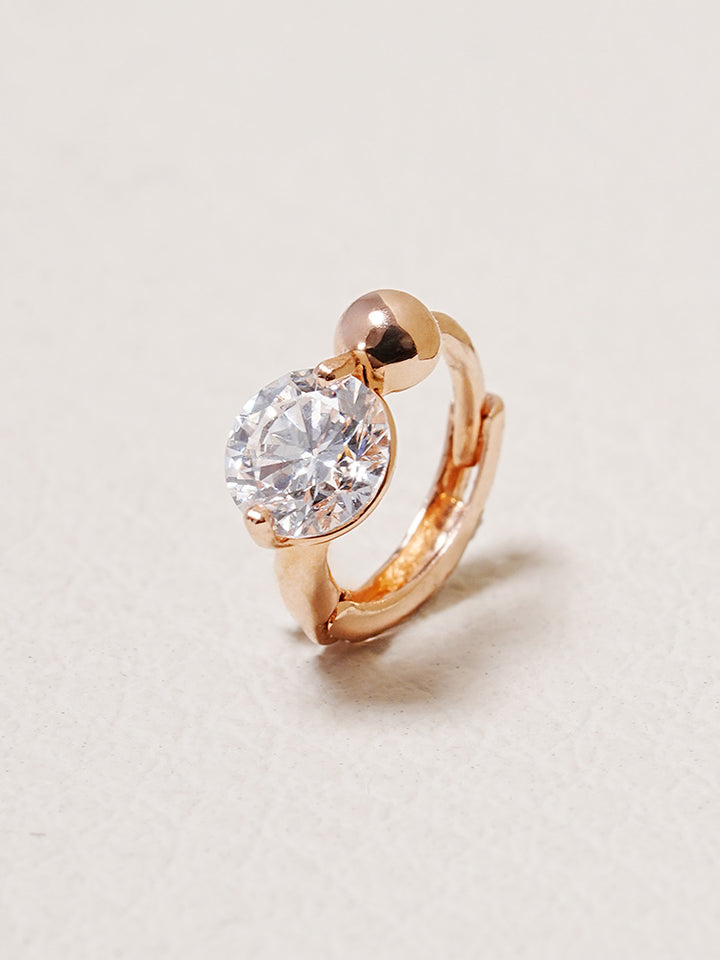 14K 18K Solid Gold Lab Diamond Mini Rediant Cartilage Hoop Earring