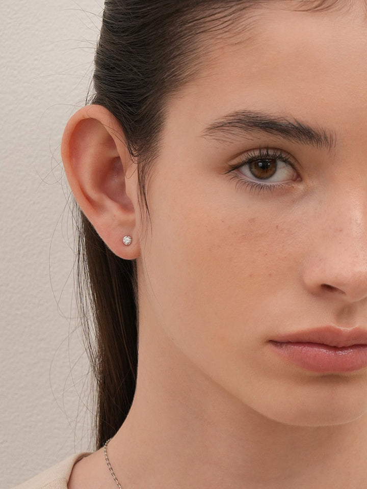 14K Solid Gold Lab Diamond Grace Cartilage Earring 20G18G16G