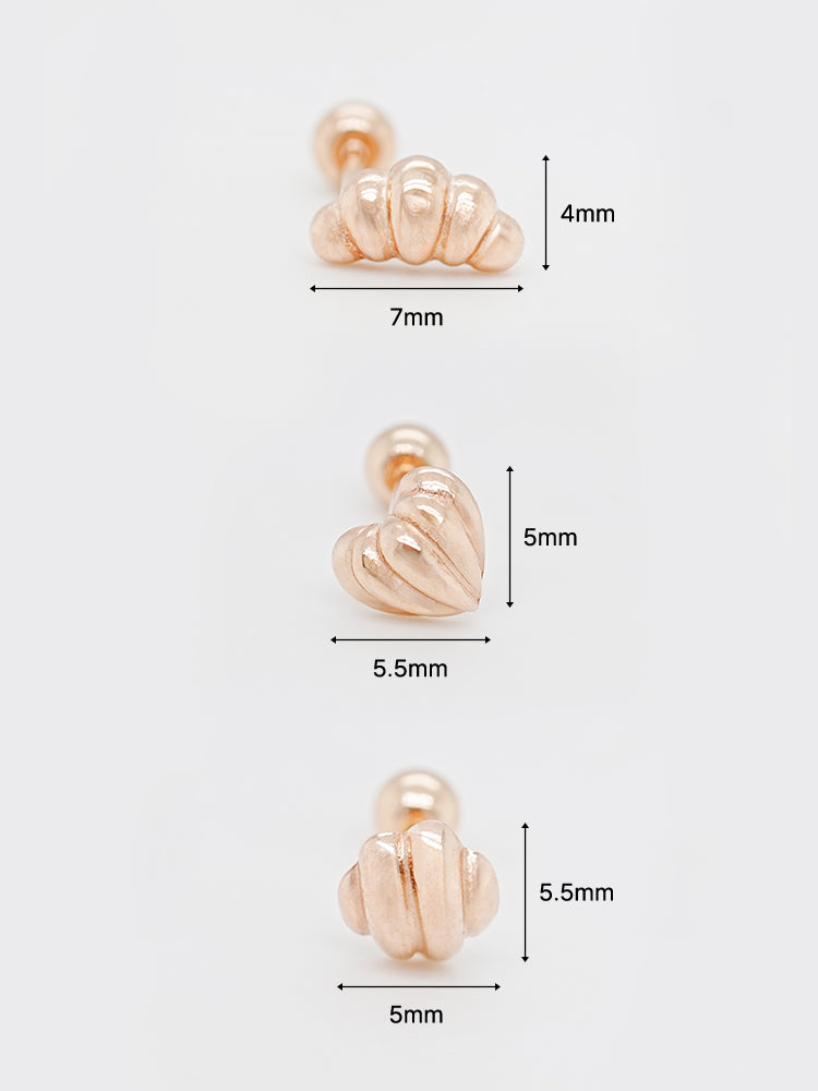 14K Solid Gold Lovely Volume Cartilage Earring 20G