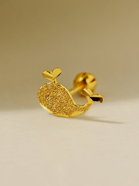 24K Gold Dive Whale Cartilage Earring 20G