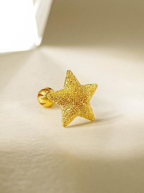 24K Gold Star Cartilage Earring 20G