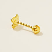 24K Gold Lucky Clover Cartilage Earring 20G