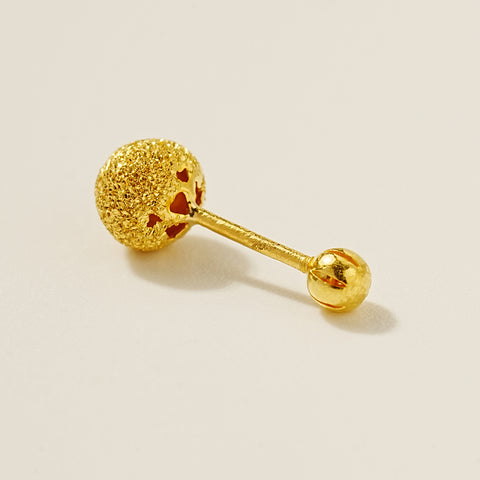 24K Gold Textured Ball Cartilage Earring 20G