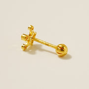 24K Gold Shine Crown Cartilage Earring 20G