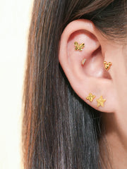 24K Gold Star Cartilage Earring 20G