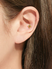 24K Gold Four Leafs Piece Cartilage Earring 20G