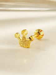 24K Gold Shine Crown Cartilage Earring 20G