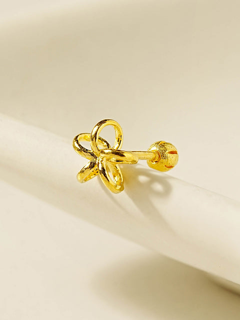 24K Gold Wind Flower Cartilage Earring 20G