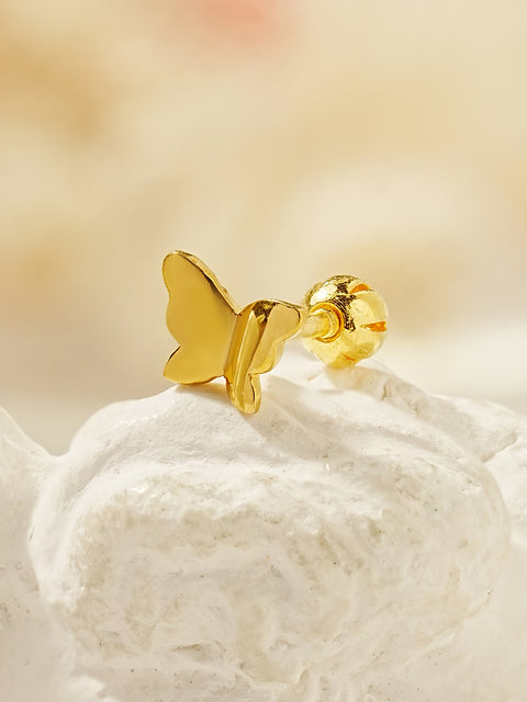 24K Gold Nature Butterfly Cartilage Earring 20G