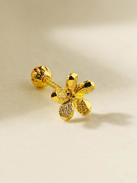 24K Gold Shine Flower Cartilage Earring 20G