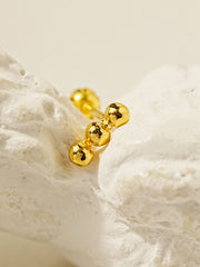 24K Gold Three Ball Cartilage Earring 20G