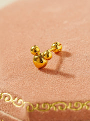 24K Gold Roundy Mouse Cartilage Earring 20G