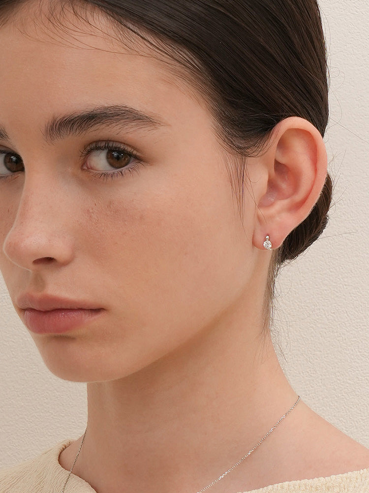 14K 18K Solid Gold Lab Diamond Mini Rediant Cartilage Hoop Earring