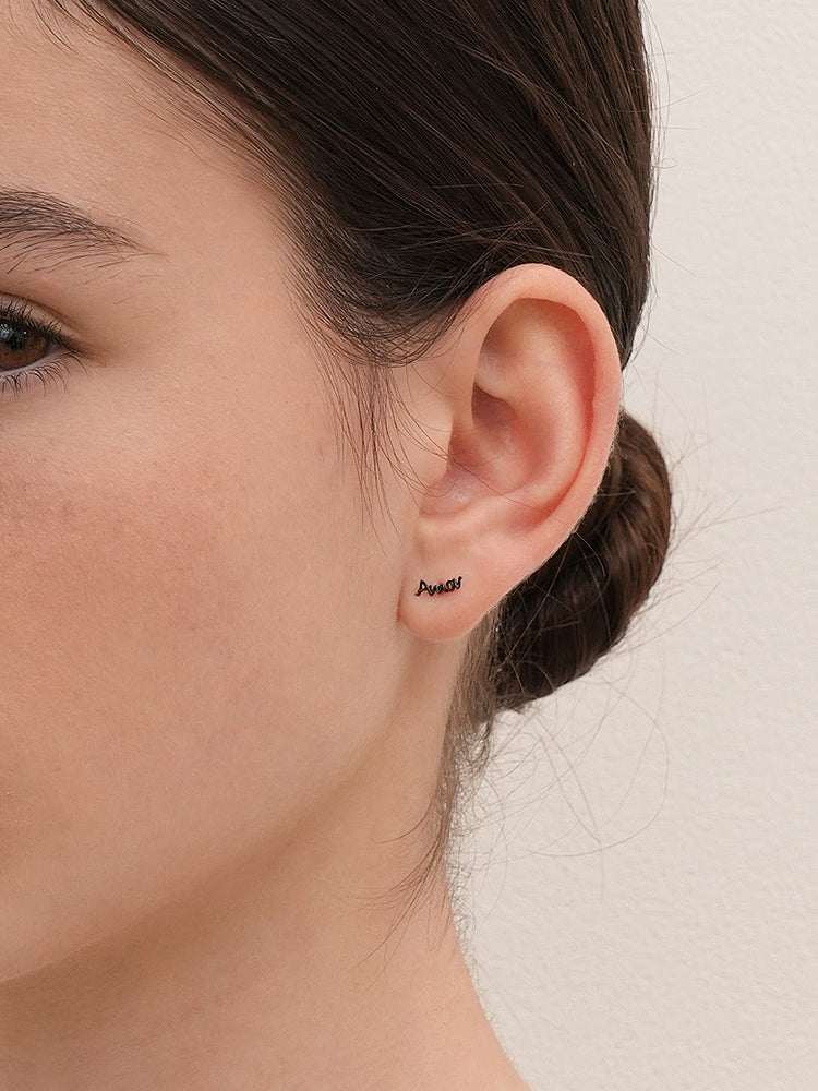 14K Gold Lettering Tattoo Cartilage Earring 18G16G