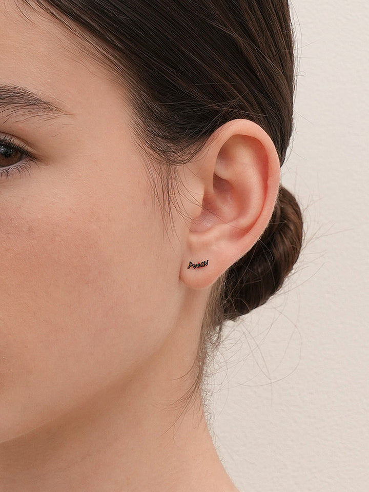 14K Gold Lettering Tattoo Cartilage Earring 18G16G