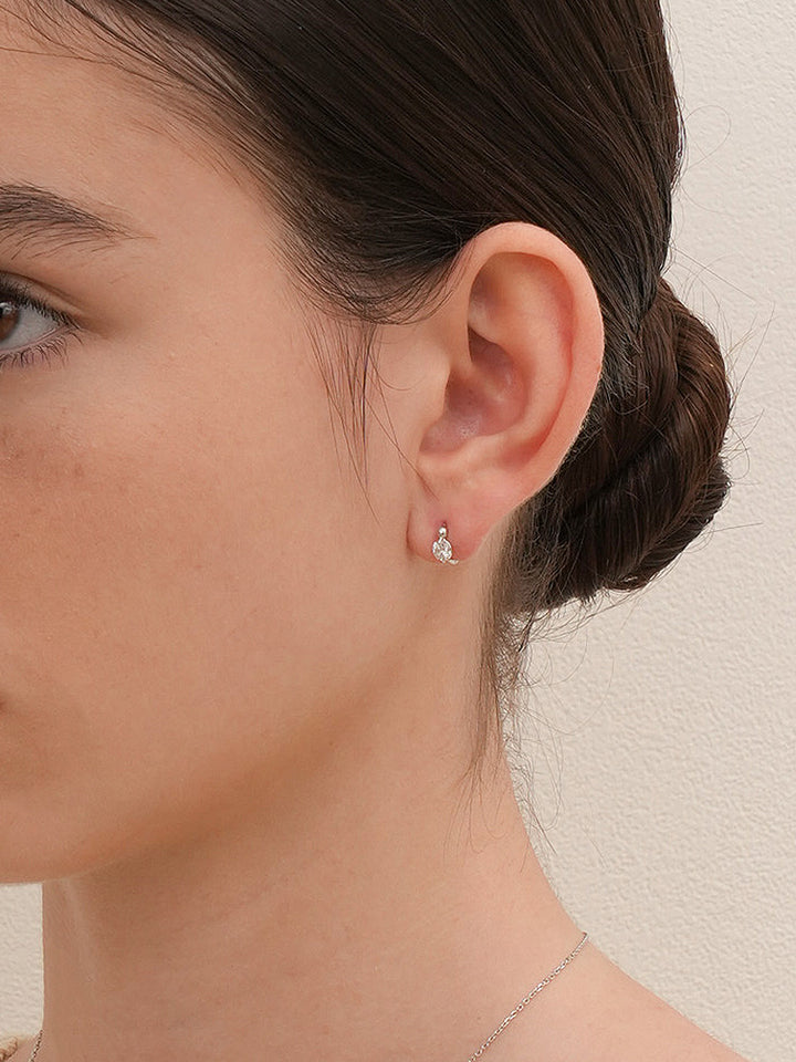 14K 18K Solid Gold Lab Diamond Mini Rediant Cartilage Hoop Earring