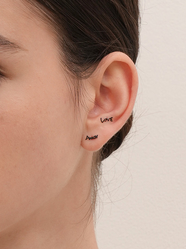 14K Gold Lettering Tattoo Cartilage Earring 18G16G