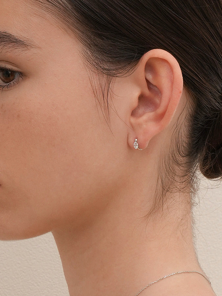 14K 18K Solid Gold Lab Diamond Mini Rediant Cartilage Hoop Earring