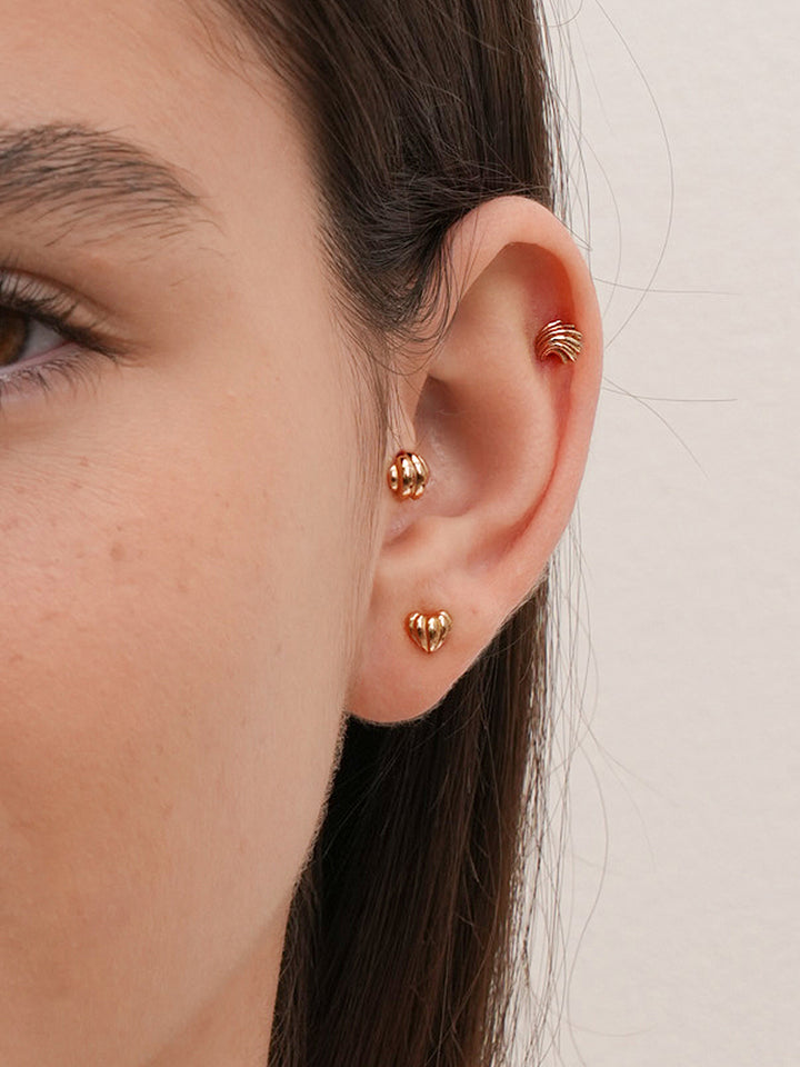 14K Solid Gold Lovely Volume Cartilage Earring 20G