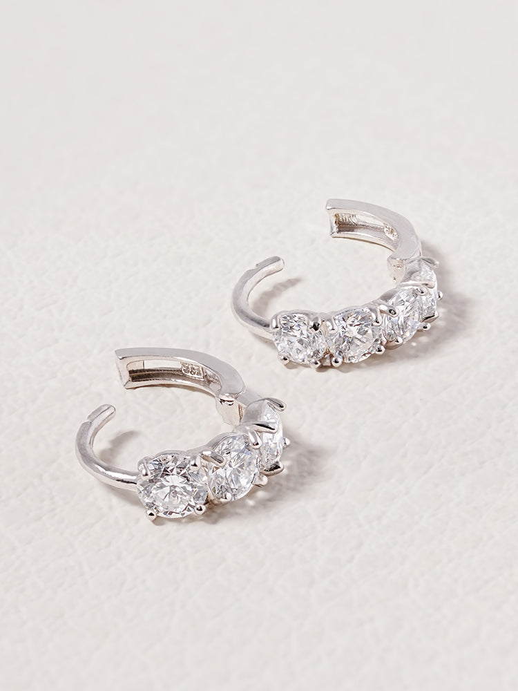 14K 18K Solid Gold Lab Diamond Mini Daily Cartilage Hoop Earring