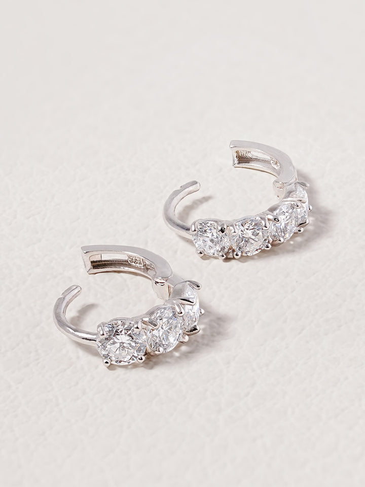 14K 18K Solid Gold Lab Diamond Mini Daily Cartilage Hoop Earring