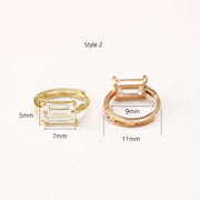 14K Gold Mini Cubic Hoop Earring