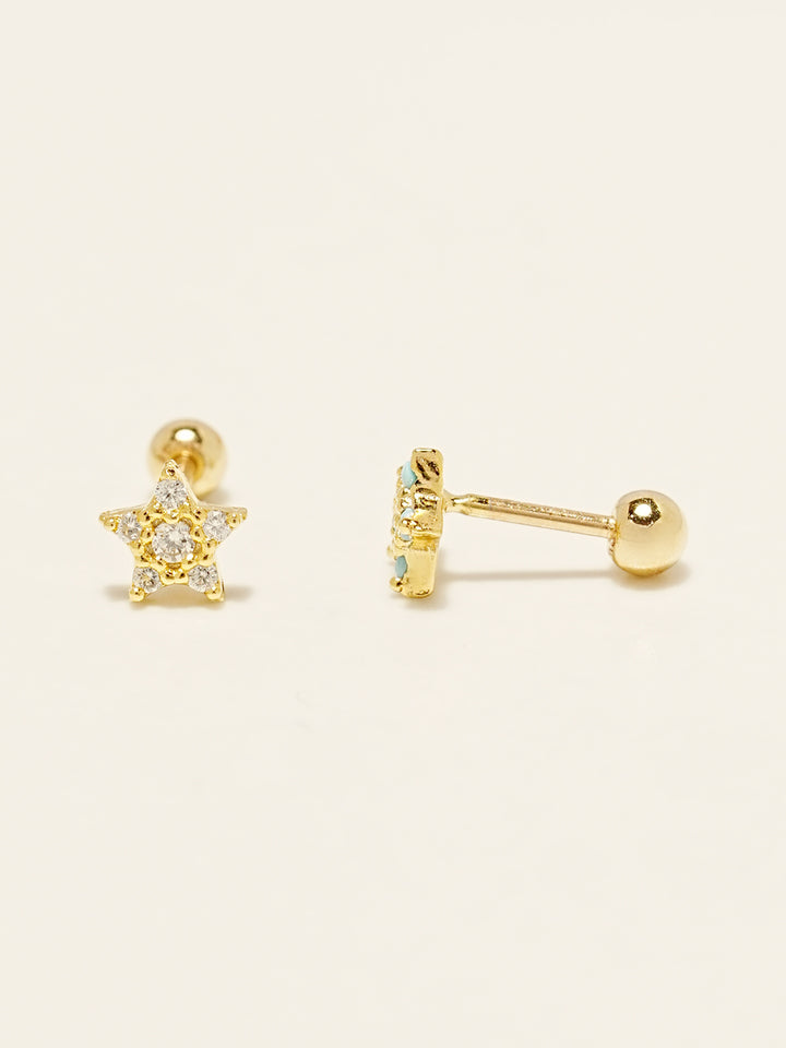14KGF Colorful Magic Flower Earring 20G