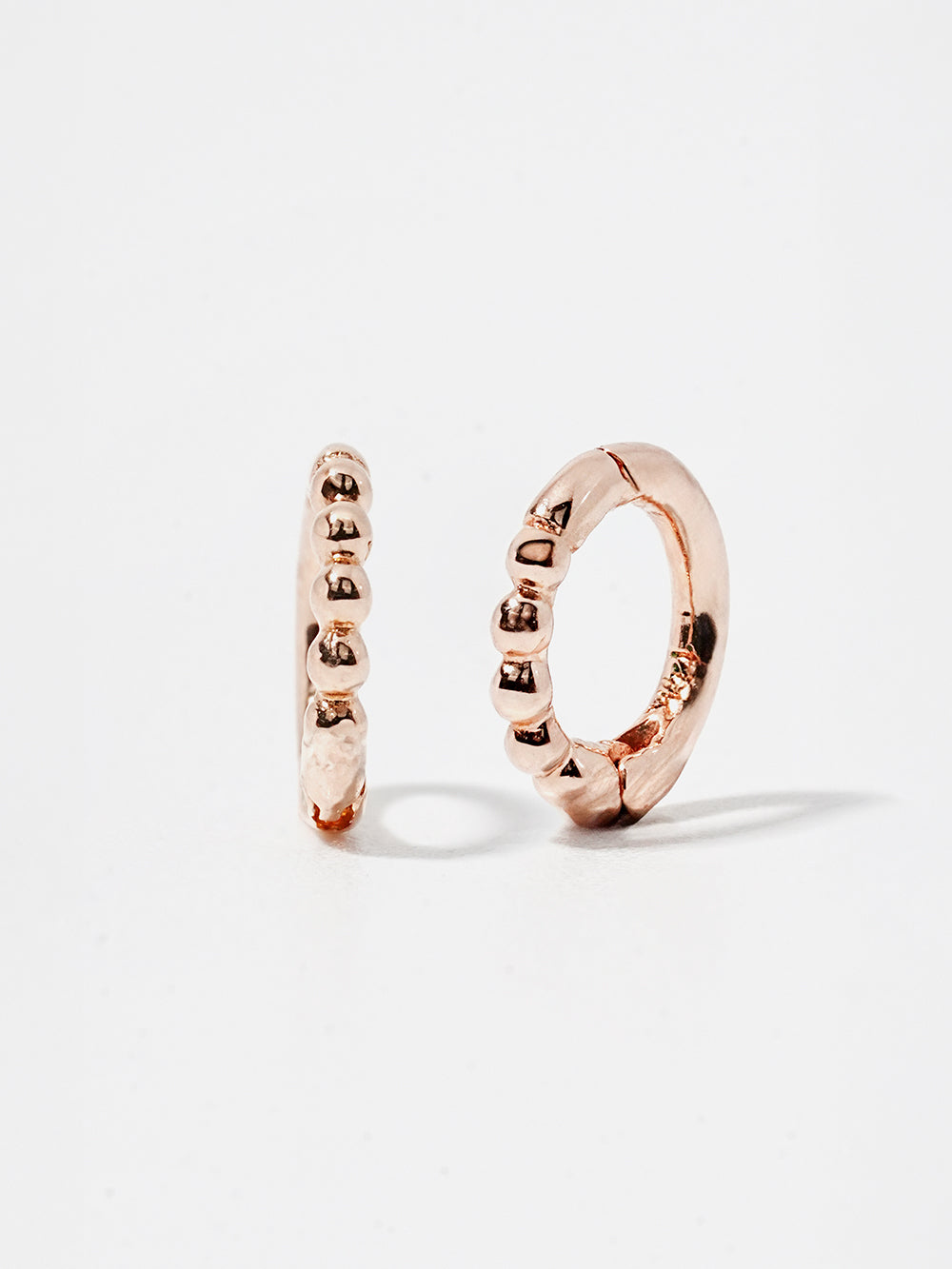 14K Solid Gold Mini Ball Cubic Segment Cartilage Hoop Earring