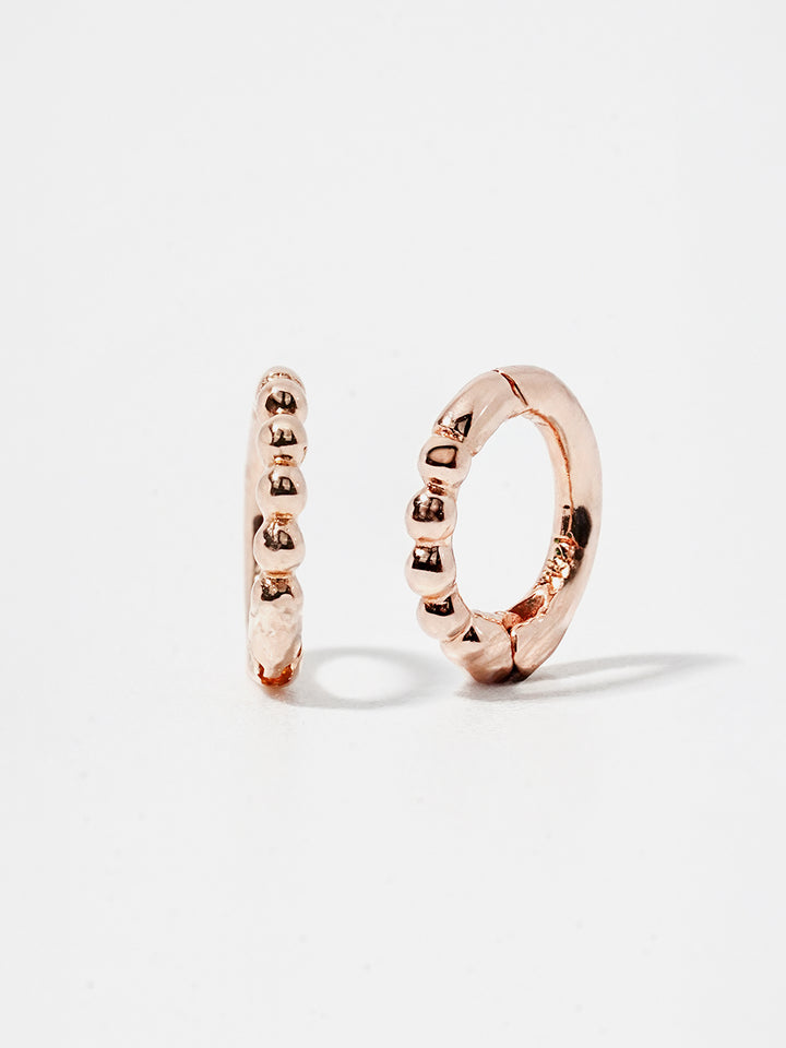 14K Solid Gold Mini Ball Cubic Segment Cartilage Hoop Earring