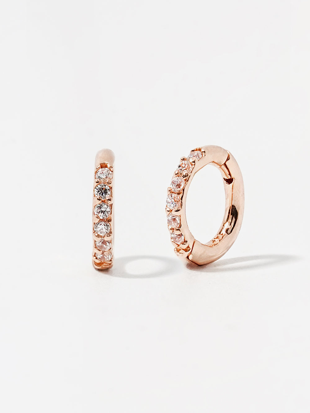 14K Solid Gold Mini Ball Cubic Segment Cartilage Hoop Earring