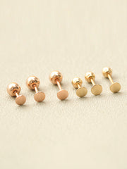 14K Gold Two Way Ball Labret Earring 20G