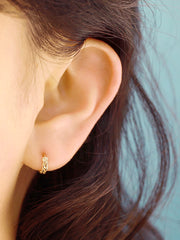 14K Gold Chain Conch Hoop Earring