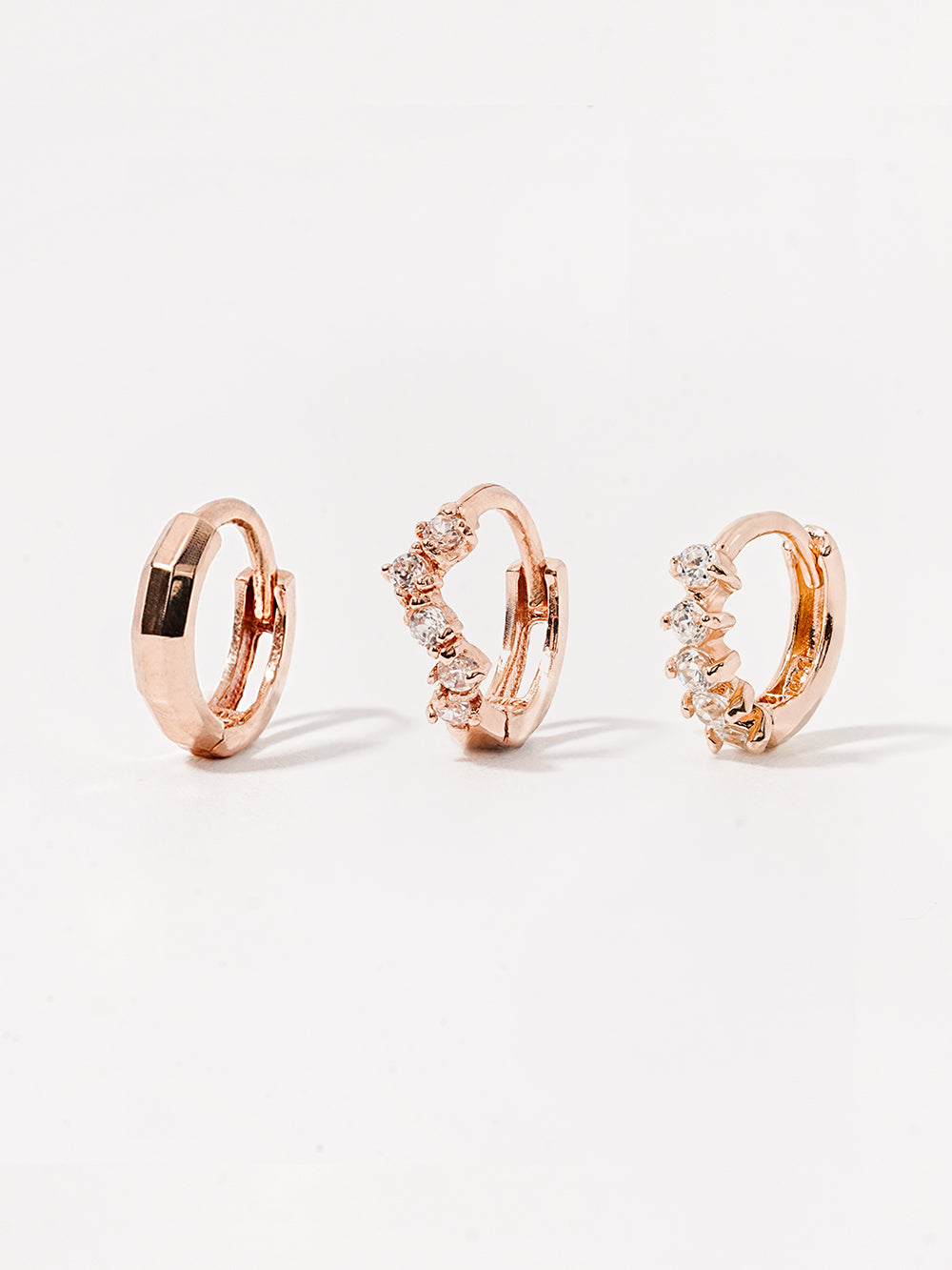 14K Solid Gold Mini Layered Cartilage Hoop Earring
