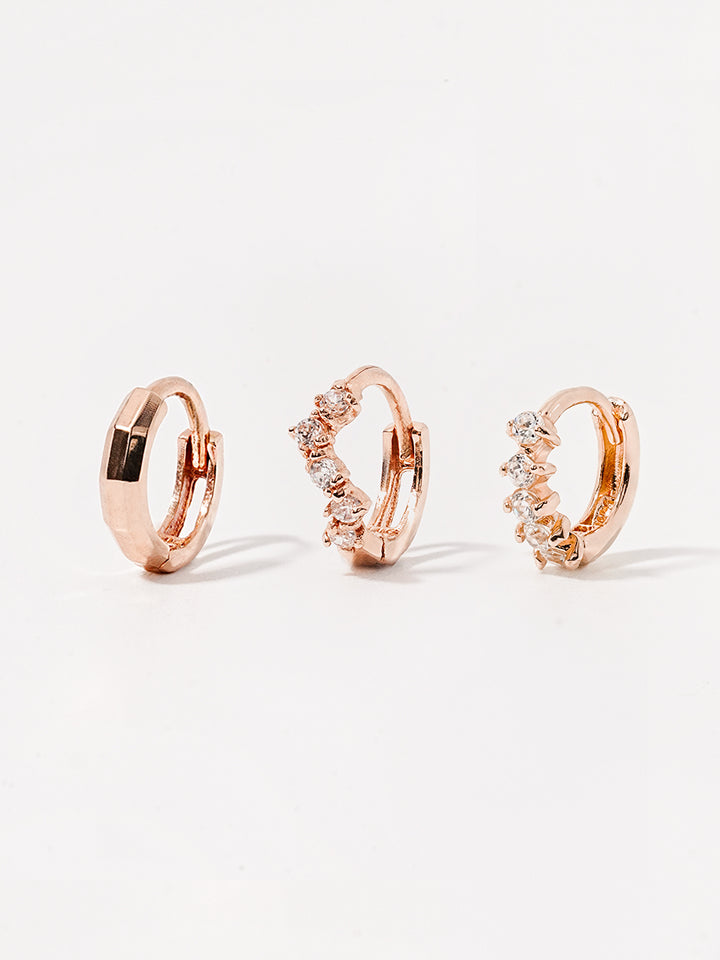 14K Solid Gold Mini Layered Cartilage Hoop Earring