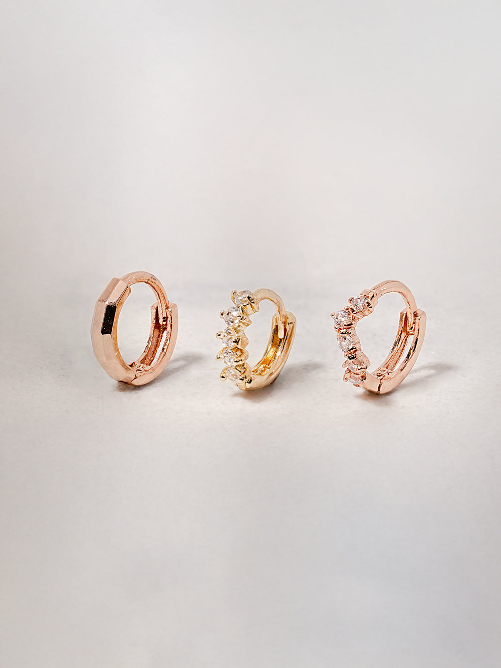 14K Solid Gold Mini Layered Cartilage Hoop Earring